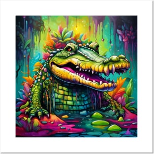 Vibrant Visions (Crocodile) Posters and Art